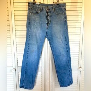 Mens Levis 505 Jeans 36x32 Straight Leg Regular Medium Wash Blue Denim